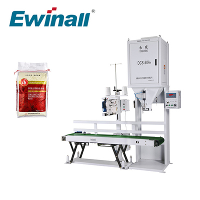 Ewinall DCS-50A1 5kg 10kg 15kg 25kg চাল প্যাকেজিং মেশিন কনভেয়ার সেলাই সহ